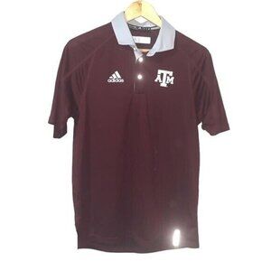 Adidas Texas A&M Aggies College Climacool Pullover Short Sleeved Polo Size Small